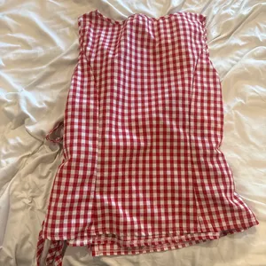 SheIn Red Gingham Wrap Tie Top thumbnail 2