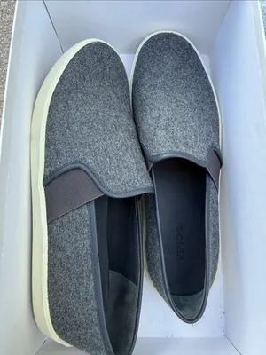 Vince Dark Gray Wool Slip-On Loafers sneakers with Cream Sole thumbnail 5