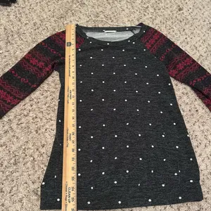 Snowflake Sweater‎ in charcoal & Red, small thumbnail 10
