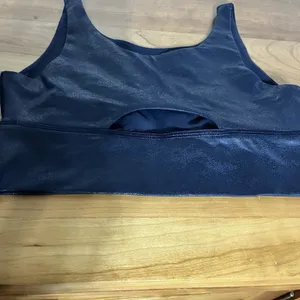 Aerie Offline By Aerie Womens Small Navy Shiny Spirts Bra Stretch Medium Support thumbnail 4