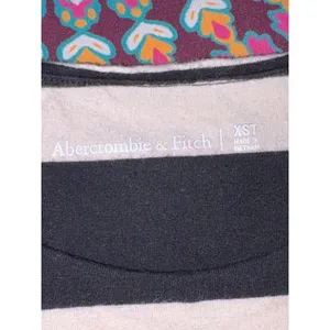 Abercrombie & Fitch Striped Short Sleeve Bodysuit Black White XS Tall‎ thumbnail 4