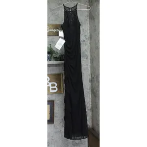 NWT Blondie Nites Juniors Crochet Trim Sleeveless Gown Black 5 thumbnail 2