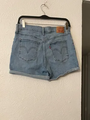 Levi's Light Blue Rolled Hem Denim Shorts Size 30 thumbnail 2
