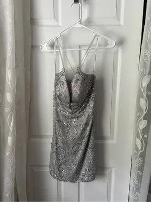Camille La Vie sequined Glitter Rhinestone mini homecoming dress women sz 4 thumbnail 10