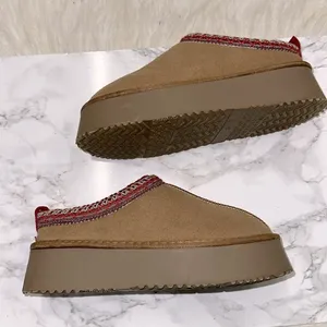 Cozy Tan Slip-On Shoes with Red Trim size 37/6.5-7 thumbnail 11