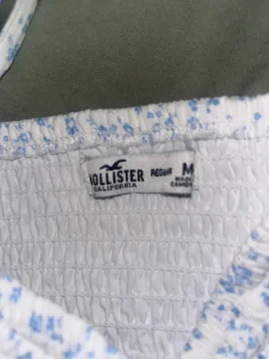 Hollister Dress White Floral Blue thumbnail 3