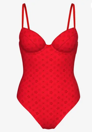 Pink By Frankies Bikinis Nova Eyelet One-Piece Swimsuit thumbnail 2