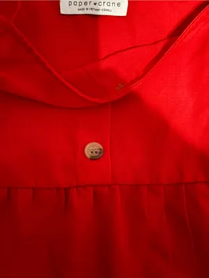 Paper Crane Red Tiered Button-Front Tank thumbnail 2