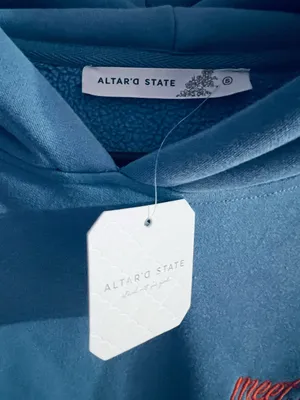 Altar’d State Blue and Orange With Love Hoodie Oversized Sweater Size Small thumbnail 5