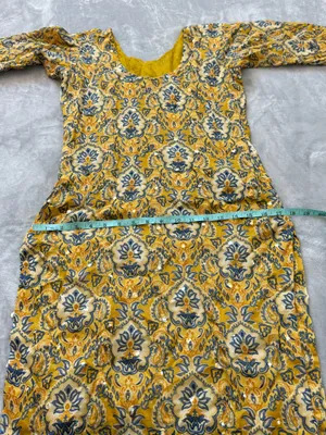 Yellow Kameez with Trouser Suit Size XS thumbnail 7