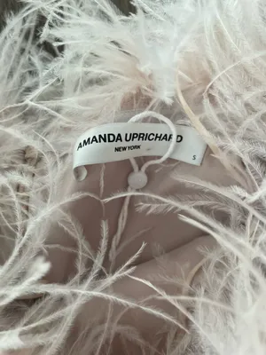 Amanda Uprichard Feather Trim Sequin Strapless Mini Dress Blush Sz S NWT thumbnail 6