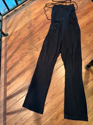 Reformation Oregano Jumpsuit Lace Up Back Linen Black Size 4 thumbnail 4