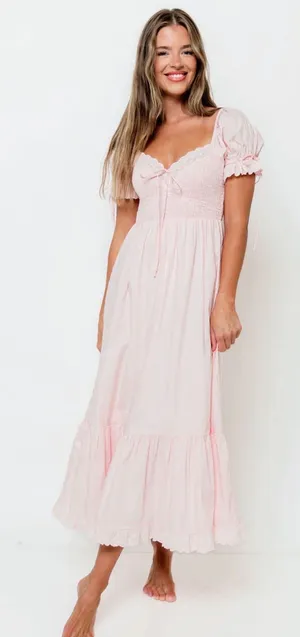 The Worth Collective - Holdyn 100% Cotton Dress Pink thumbnail 1