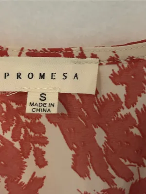 Prómesa Cream Dress with Coral-Red Floral Print thumbnail 4