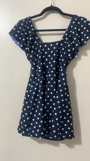 d&co. navy & white polka dot swim dress size 2 thumbnail 2