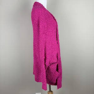 Umgee Oversized Cardigan Sweater Womens Large Pink Open Cozy Loungewear Bat Wing thumbnail 3