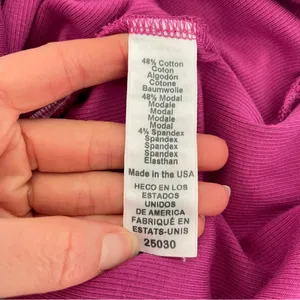 Michael Stars Charlotte Midi Dress Pink Size Medium Ruched Slit Ribbed Colorful thumbnail 7