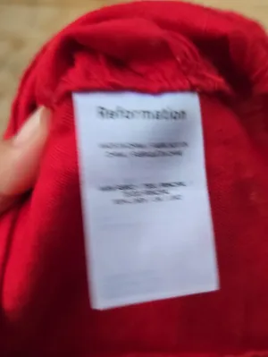 Reformation Red Linen Strapless Tube Top Size 4 thumbnail 6