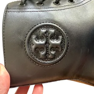 Tory Burch Miller 50mm Black Leather Lug Sole Combat Boots Size 8 thumbnail 9