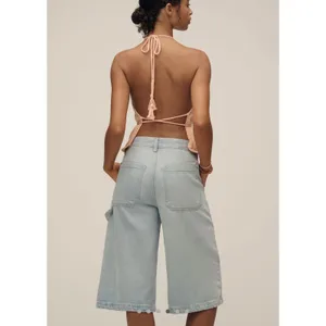Etica Wide Leg Crop Jeans Light Wash Button Fly Carpenter Style Size 29‎ thumbnail 3