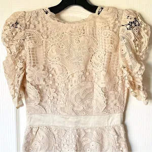 LoveShackFancy Daniela‎ Lace Mini Dress Dolce Cream Size 0 NWT thumbnail 8