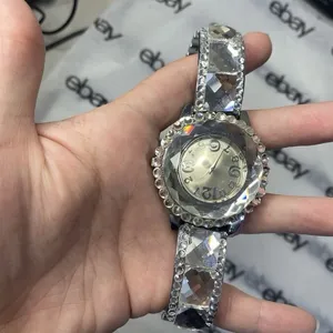 Women’s Silver Rhinestone Crystal Accent Watch Fashion Jewelry Time Piece thumbnail 2