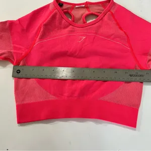 Gymshark Ultra Seamless Hot Pink Crop Top Back Cut Outs TikTok famous XS thumbnail 12