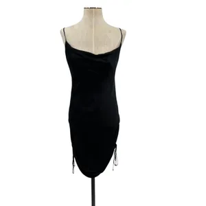 Aritzia‎ Wilfred Only Ruched Slip Dress Mini Sleeveless Black Size Small thumbnail 3