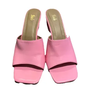 SHEIN Pink Sculptural Heart Heel Mule Sandals Womens 9 Square Toe Slides thumbnail 3