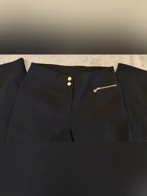 Anne Klein Black Straight Leg Dress Pants Size 4 thumbnail 3