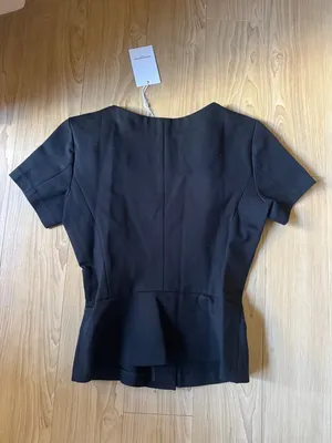 Amanda Uprichard Nico Top in Black thumbnail 3