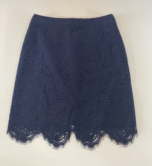 LOFT Navy Lace Overlay Skirt Size 10 thumbnail 1
