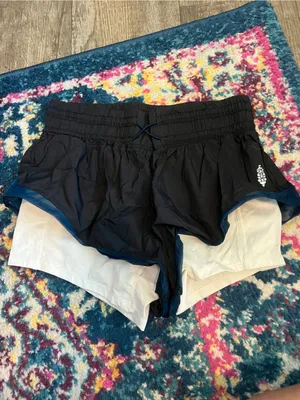 Free people movement Women’s Black Layered Athletic Shorts with Blue Trim thumbnail 3