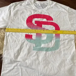 NWOT White 100% Cotton SD (San Diego) Graphic T-Shirt XL thumbnail 4
