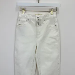 Madewell The Perfect Vintage Jean Tile White High Rise Classic Raw Hem US 23 NWT thumbnail 14