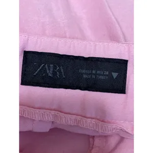Zara Women's Pink High Waisted Pleated Wide Leg Baggy Trousers Pants Size M thumbnail 5
