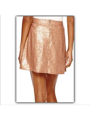 DECREE gorgeous rose gold bronze sequin mini skirt size M thumbnail 2