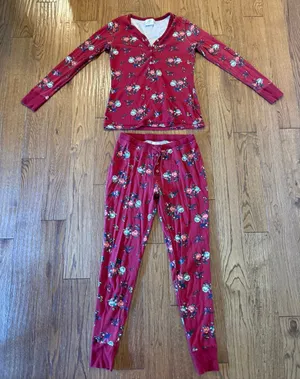 Hanna Andersson women’s floral organic cotton pajama set size S/M thumbnail 3