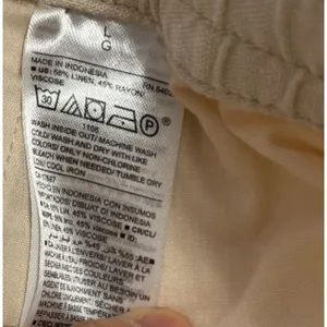 Old Navy Linen Blend Lt Beige‎ Pants Womens L Drawstring Waist Coastal Beachy Boho Casual thumbnail 8