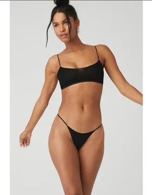 Alo Airmesh Venus Bralette Black Small NWT Authentic thumbnail 2