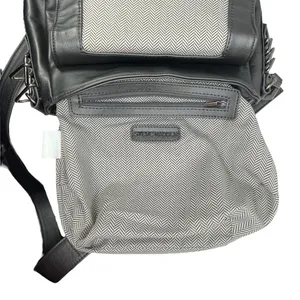Steve Madden Gray Woven Faux Leather Crossbody Saddle Bag Purse thumbnail 12