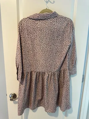 Tuckernuck Hayes Beige & Brown Leopard Print Drop Waist Shirt Dress | XS thumbnail 5