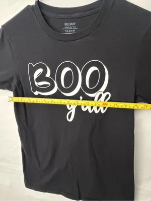 Gildan Unisex Black “BOO y’all” Halloween Graphic Tee Size S(A760) thumbnail 3