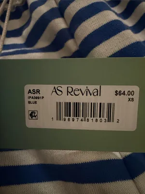 NWT As Revival Striped Wide-Leg lounge Pants - Blue & White size XS thumbnail 4