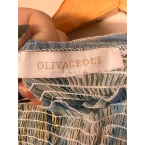 Olivaceous Tie Dye Smocked Mini Dress Womens Small Blue Ruffle date fairycore thumbnail 6