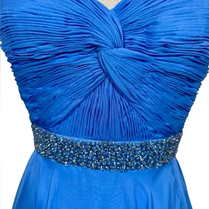 Sherri Hill 50086 Chiffon Beaded Sweetheart Prom Gown Formal Dress Periwinkle thumbnail 5