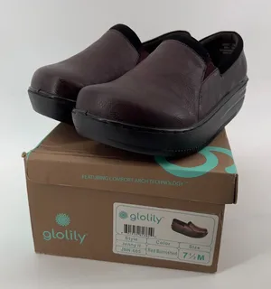 Glolily Women 7.5 Jenny II Comfort Clogs Red Burnished Lightweight‎ Work Shoe thumbnail 1