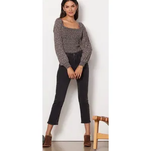 Faherty Women's Leaf Batik Cropped BEATRICE Smocked Top, Size XL thumbnail 3