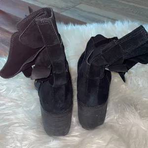 Clarks Artisan Black Suede Malvet Doris Heeled Mid Calf Boots thumbnail 5