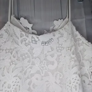 Zara Spaghetti strap white floral lace Boho cottagecore summer vacation dress thumbnail 9